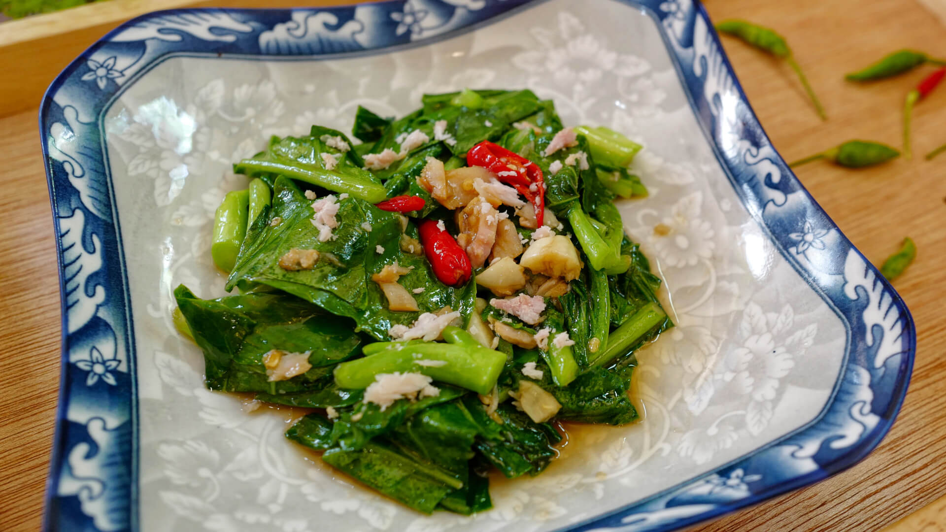 Stir-fried Chinese Kale with Salted Fish