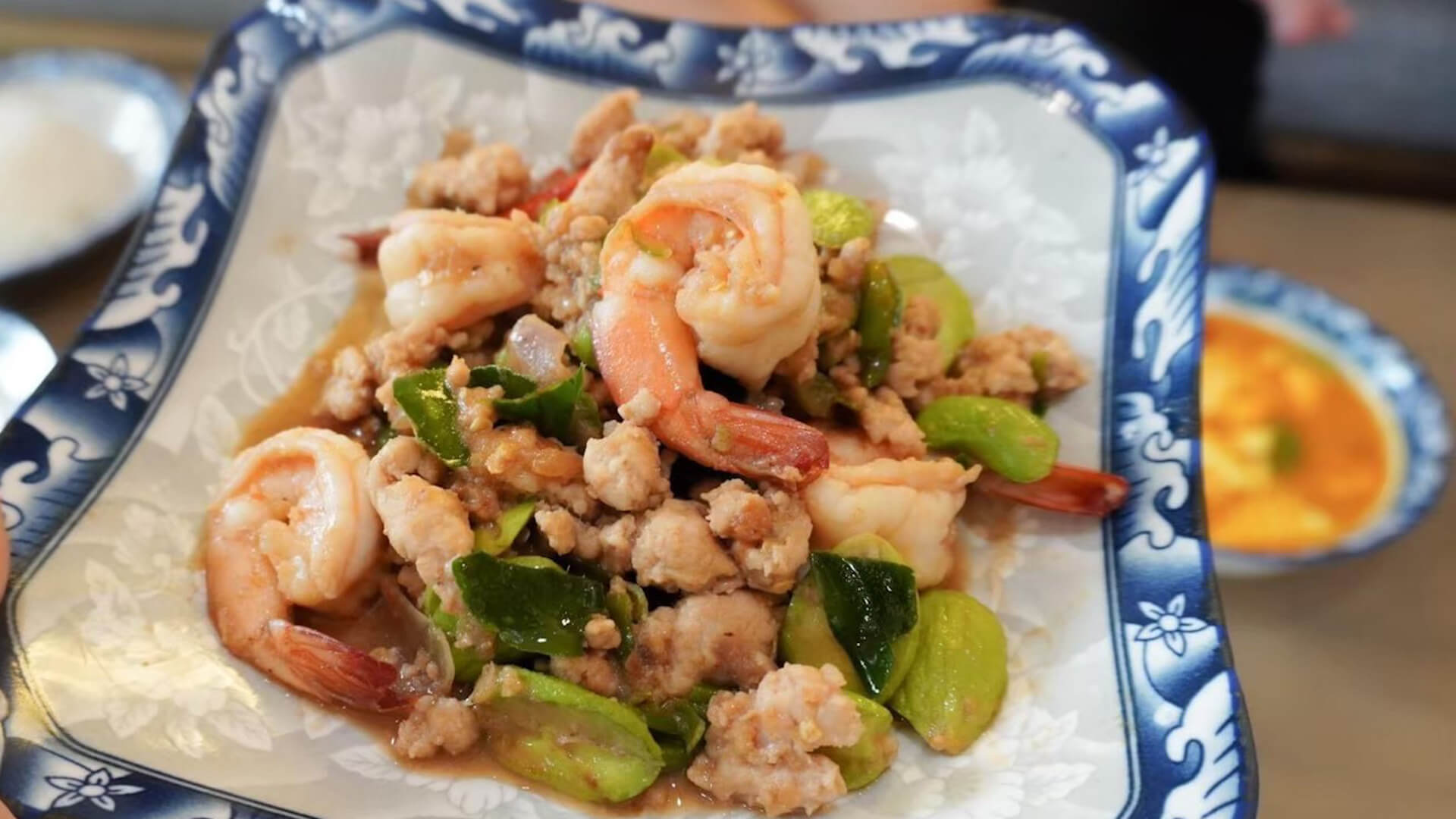Stir-fried Stink Bean with Shrimp and Minced Pork in Shrimp Paste